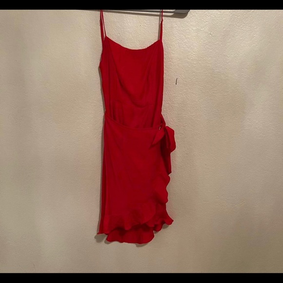 hello molly red wrap tie dress - Picture 3 of 4